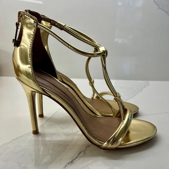 BCBG Shoes - BCBG  Gold Nixie Stiletto Heels size 7